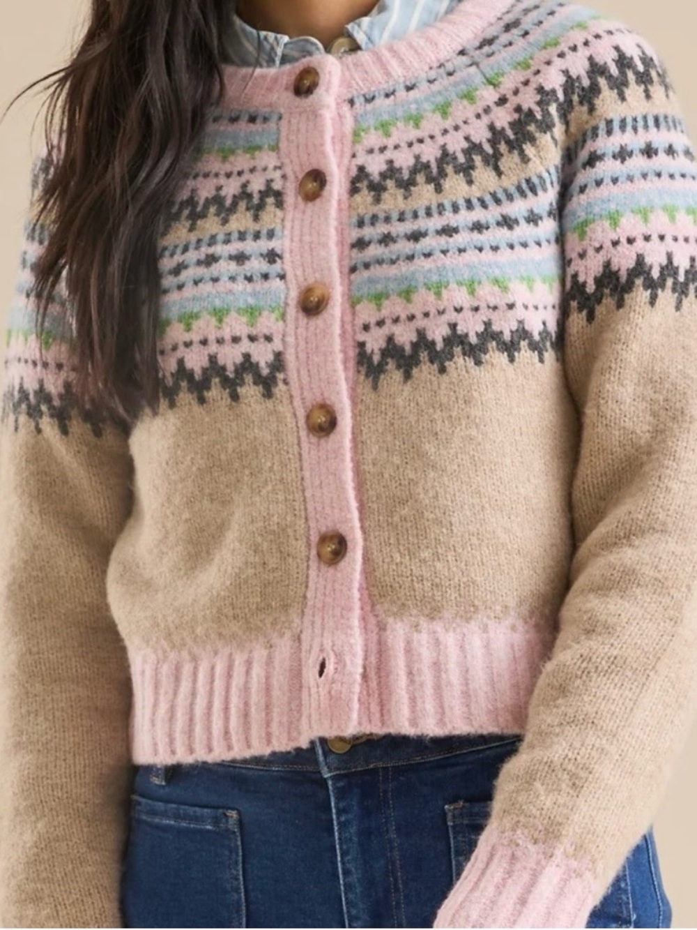 NEW Altar’d State Fairisle Button-up Cardigan Sweater Size Small NWT